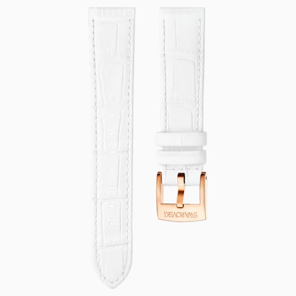 18mm 表带, 白色, 镀玫瑰金色调 - Swarovski, 5302458