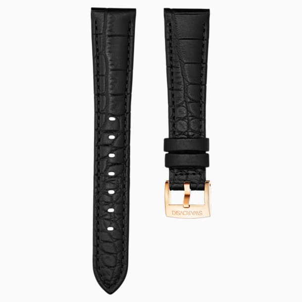 17mm 表带, 黑色, 镀玫瑰金色调 - Swarovski, 5419164