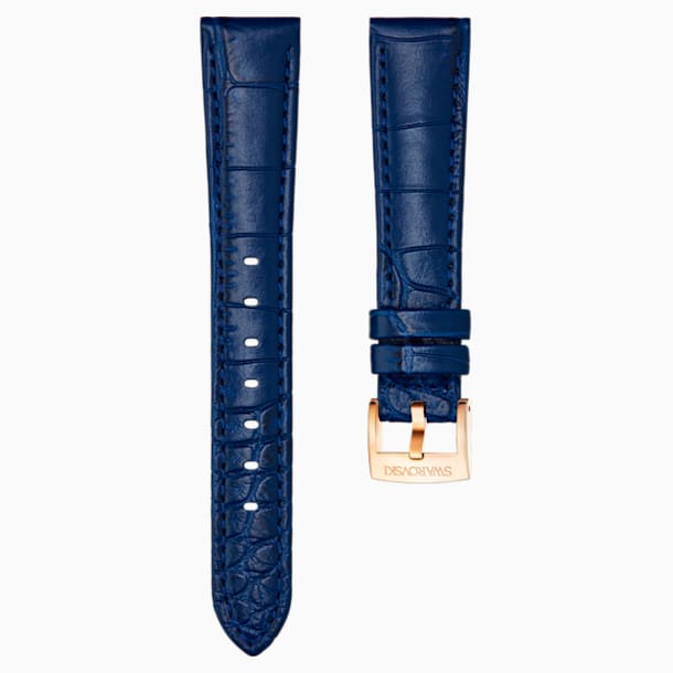 17mm 表带, 蓝色, 镀玫瑰金色调 - Swarovski, 5419166