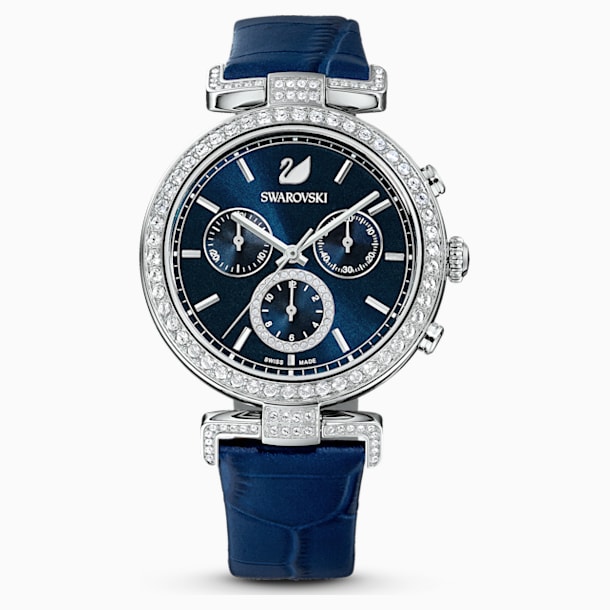Era Journey 腕表, 真皮表带, 蓝色, 不锈钢 - Swarovski, 5479239