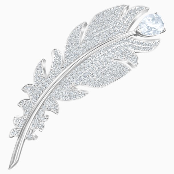 Nice 胸针, 白色, 镀铑 - Swarovski, 5495417