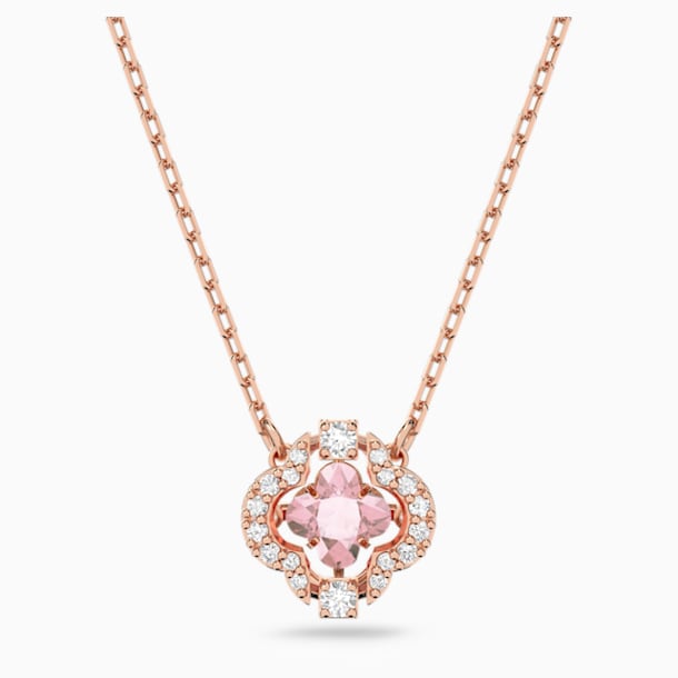스와로브스키 목걸이 Swarovski Sparkling Dance Clover Necklace, Pink, Rose-gold tone plated