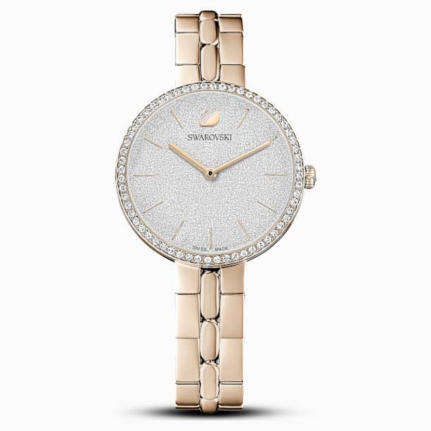Cosmopolitan 腕表, 金属手链, 白色, 香槟金色调 PVD - Swarovski, 5517794