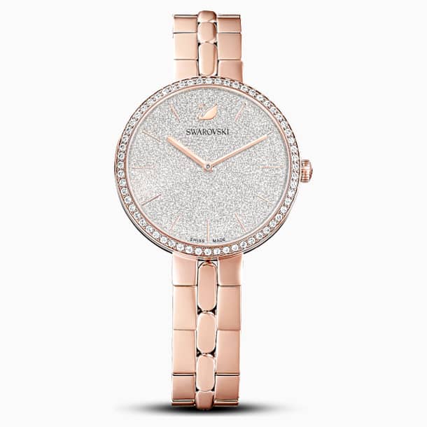 Cosmopolitan 腕表, 金属手链, 白色, 玫瑰金色调 PVD - Swarovski, 5517803