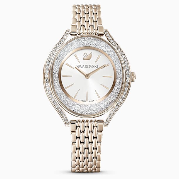 Crystalline Aura Watch, Metal Bracelet, Gold tone, Champagne-gold tone PVD - Swarovski, 5519456