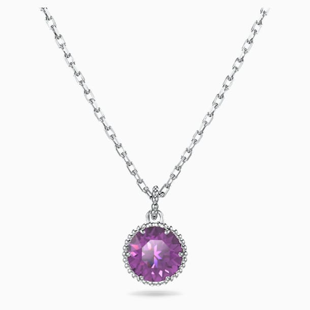 Birthstone 链坠, 二月, 紫色, 镀铑 - Swarovski, 5522773