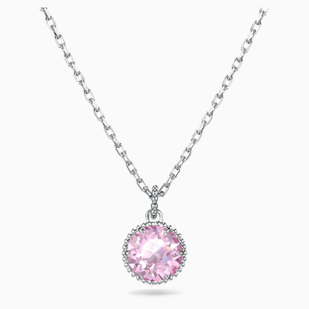 Birthstone 链坠, 六月, 粉红色, 镀铑 - Swarovski, 5522778