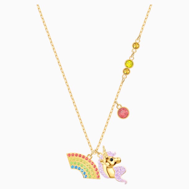 Out of this World Unicorn 项链, 彩色设计, 镀金色调 - Swarovski, 5531525