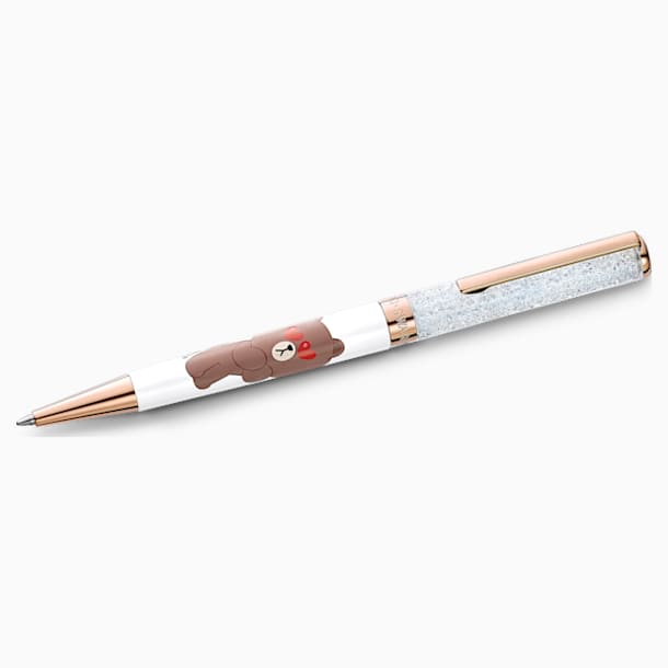 Line Friends Brown 圆珠笔, 咖啡色, 镀玫瑰金色调 - Swarovski, 5534327