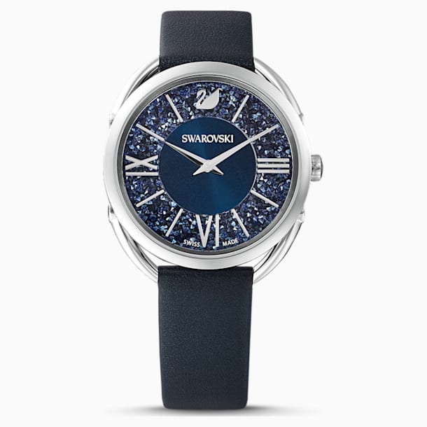 스와로브스키 크리스탈라인 글램 여성 시계 Swarovski Crystalline Glam Watch, Leather strap, Blue, Stainless steel