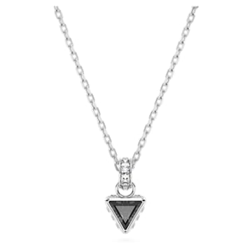 스와로브스키 Swarovski Stilla pendant, Triangle cut, Gray, Rhodium plated