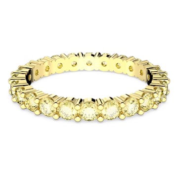 스와로브스키 반지 Swarovski Matrix ring, Round cut, Yellow, Gold-tone plated