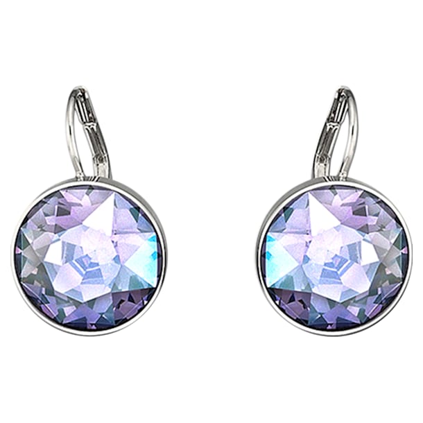 Bella earrings, Purple, Rhodium plated - Swarovski, 5030703
