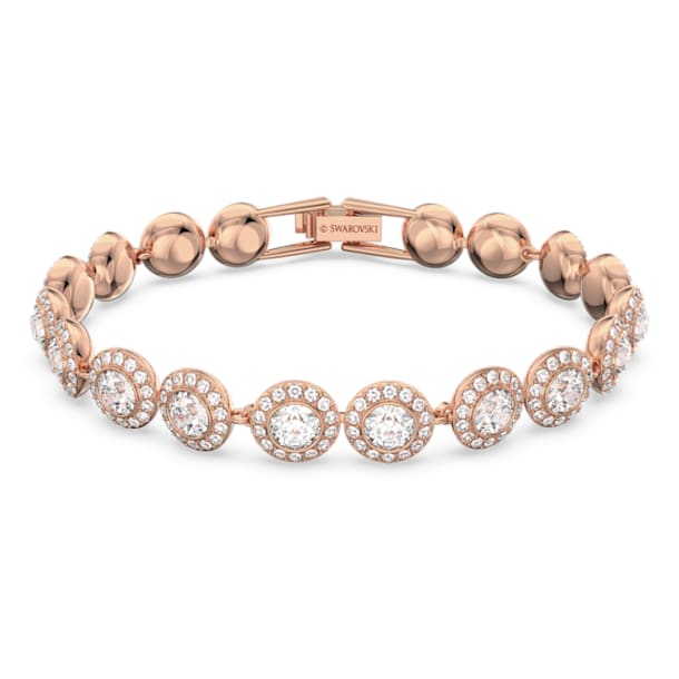 Angelic bracelet, Round, White, Rose-gold tone plated - Swarovski, 5240513