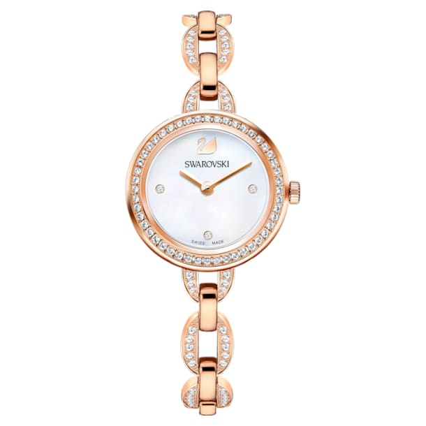 Aila Mini Watch, Metal bracelet, Rose-gold tone PVD - Swarovski, 5253329