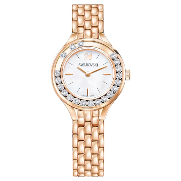 Lovely Crystals watch, Metal bracelet, White, Rose gold-tone finish - Swarovski, 5261496