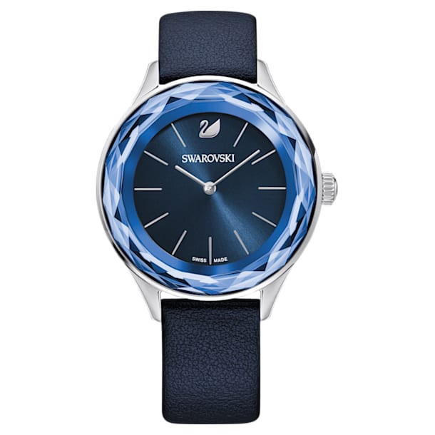 Octea Nova 腕表, 真皮表带, 蓝色, 不锈钢 - Swarovski, 5295349