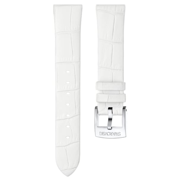 Cinturino per orologio 18mm, Pelle, bianco, acciaio inossidabile - Swarovski, 5301942