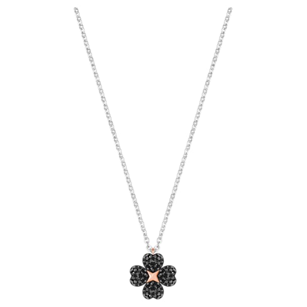 Colgante Latisha Flower, Flor, Negro, Combinación de acabados metálicos - Swarovski, 5368980