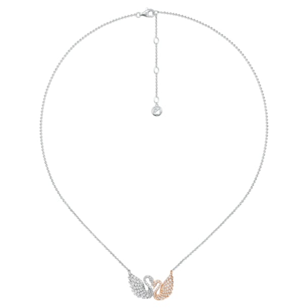 18K WG/ RG Double Swans Necklace (S) - Swarovski, 5401117