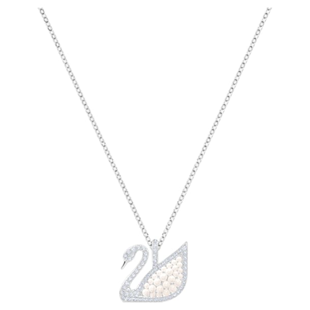 Swarovski Iconic Swan Pendant, White, Rhodium plated - Swarovski, 5411791