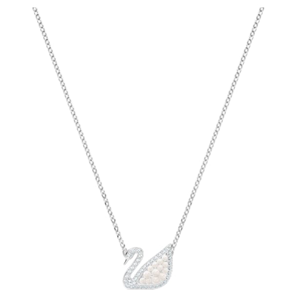 Swarovski Iconic Swan necklace, White, Rhodium plated - Swarovski, 5416605