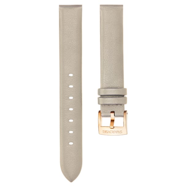 14mm Watch strap, Leather, Taupe, Rose-gold tone plated - Swarovski, 5426597