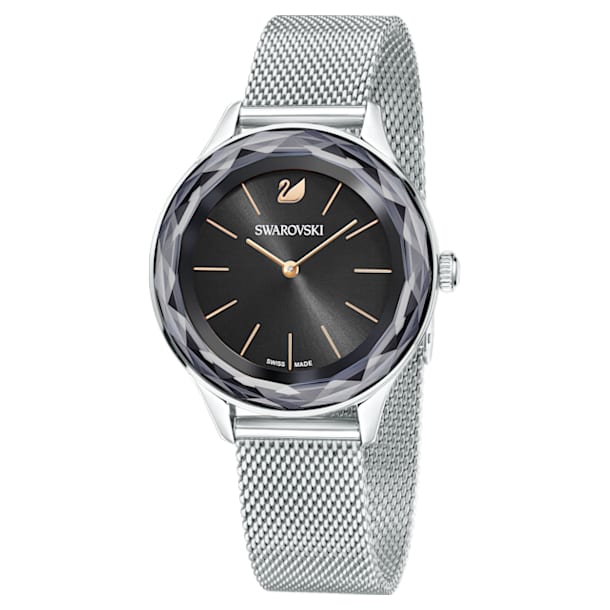 Octea Nova watch, Milanese strap, Black, Stainless steel - Swarovski, 5430420