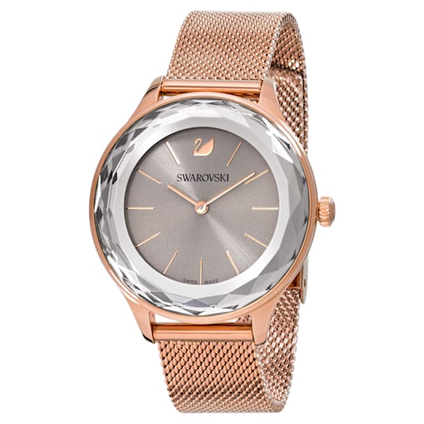 Octea Nova watch, Milanese bracelet, Gray, Rose gold-tone finish - Swarovski, 5451634