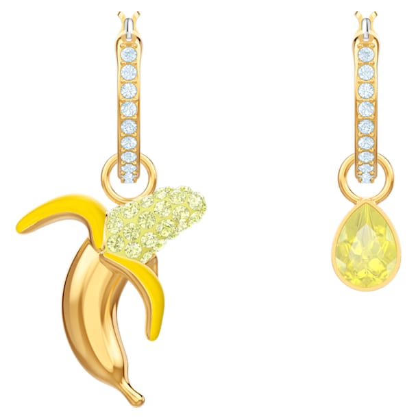 No Regrets Banana Pierced Earrings, Multi-colored, Gold-tone plated - Swarovski, 5453571