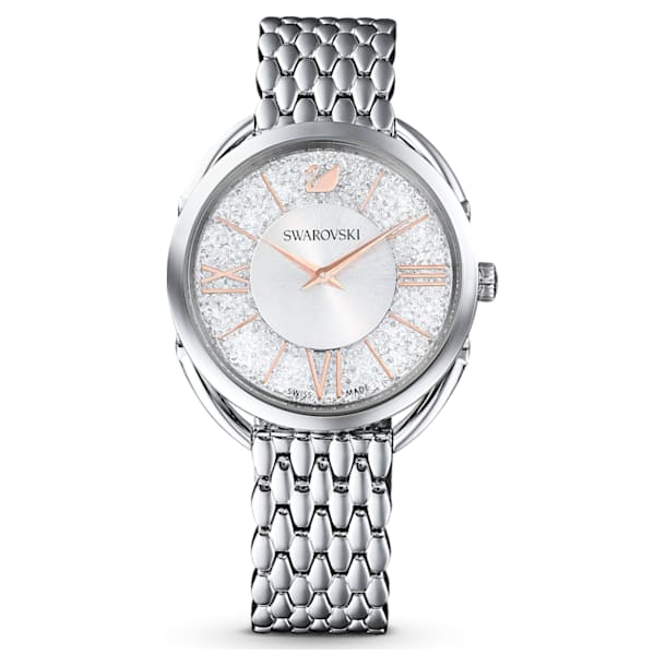 Crystalline Glam watch, Metal bracelet, Silver-tone, Stainless steel - Swarovski, 5455108