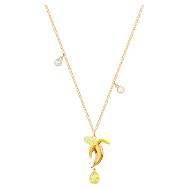 No Regrets Banana pendant, Multicolored, Gold-tone plated - Swarovski, 5457504