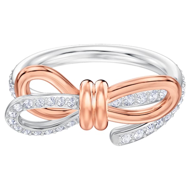 Lifelong Bow 戒指, 蝴蝶結, 白色, 多種金屬潤飾 - Swarovski, 5474928
