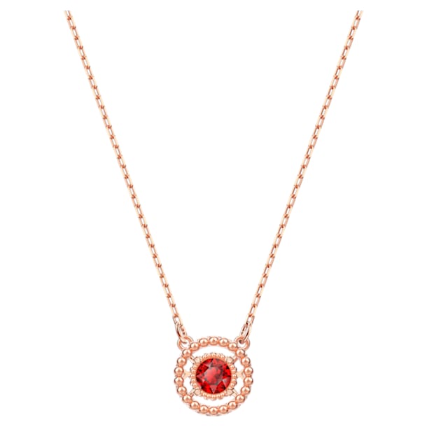Oxygen necklace, Red, Rose-gold tone plated - Swarovski, 5481255