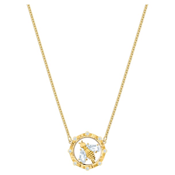 Bee A Queen Necklace, White, Gold-tone plated - Swarovski, 5482793