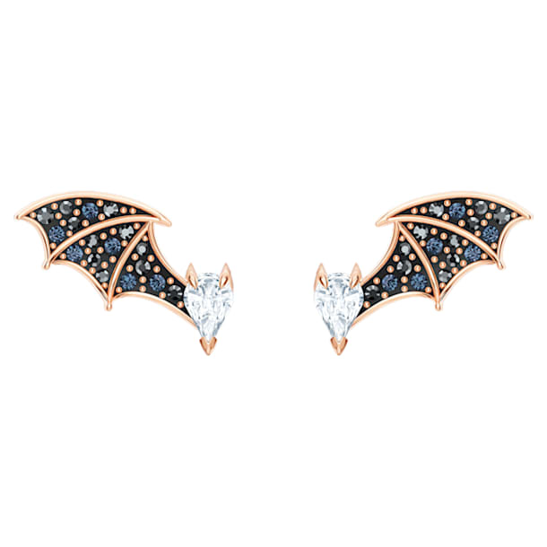 Prosperity stud earrings, Wing, Multicolored, Rose gold-tone plated - Swarovski, 5488203