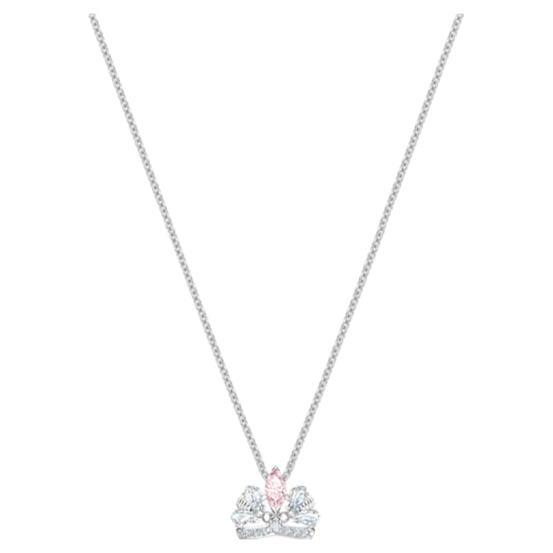 Bee A Queen Necklace, Pink, Rhodium plated - Swarovski, 5501076