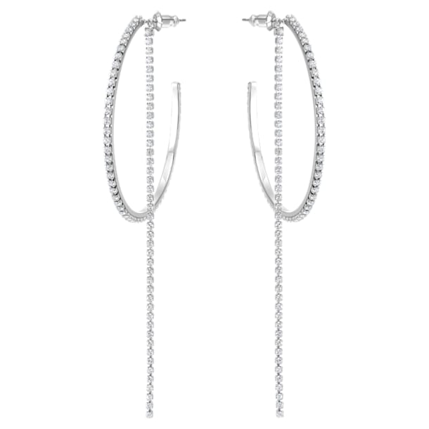 Fit hoop earrings, White, Stainless steel - Swarovski, 5504570