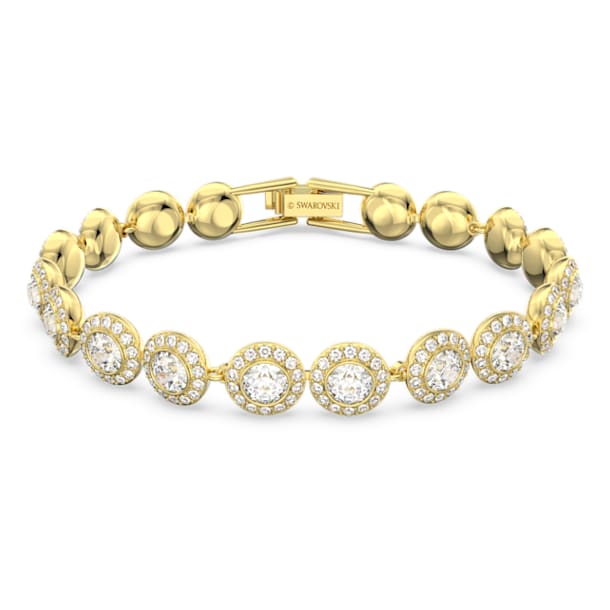 Angelic bracelet, Round, White, Gold-tone plated - Swarovski, 5505469