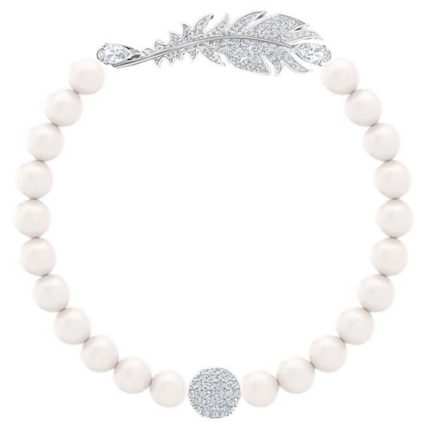 Nice Pearl Bracelet, White, Rhodium plated - Swarovski, 5515034