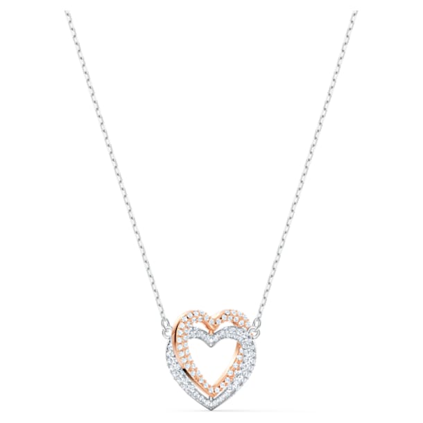 Swarovski Infinity necklace, Heart, White, Mixed metal finish - Swarovski, 5518868