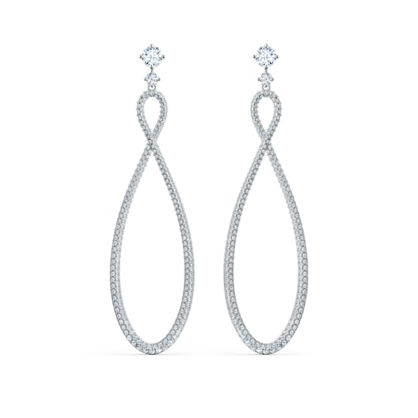 Swarovski Infinity earrings, Infinity, White, Rhodium plated - Swarovski, 5518878