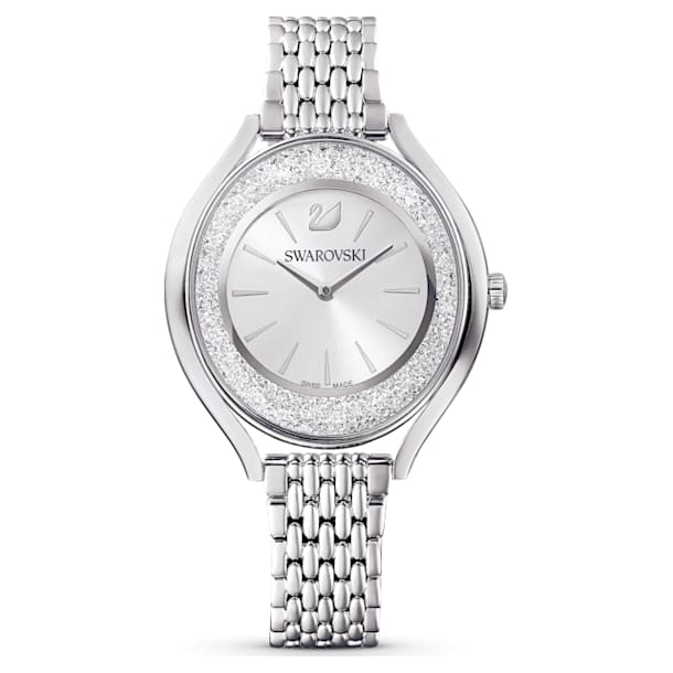 Crystalline Aura watch, Metal bracelet, Silver Tone, Stainless steel - Swarovski, 5519462