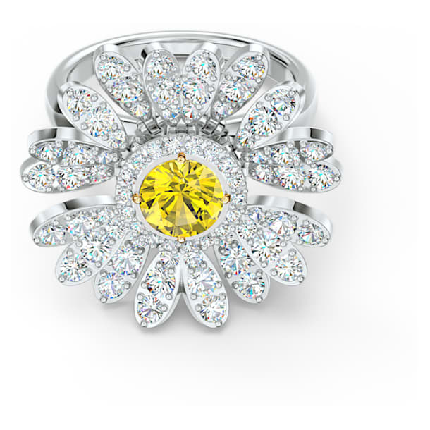 Eternal Flower ring, Flower, Yellow, Mixed metal finish - Swarovski, 5520366
