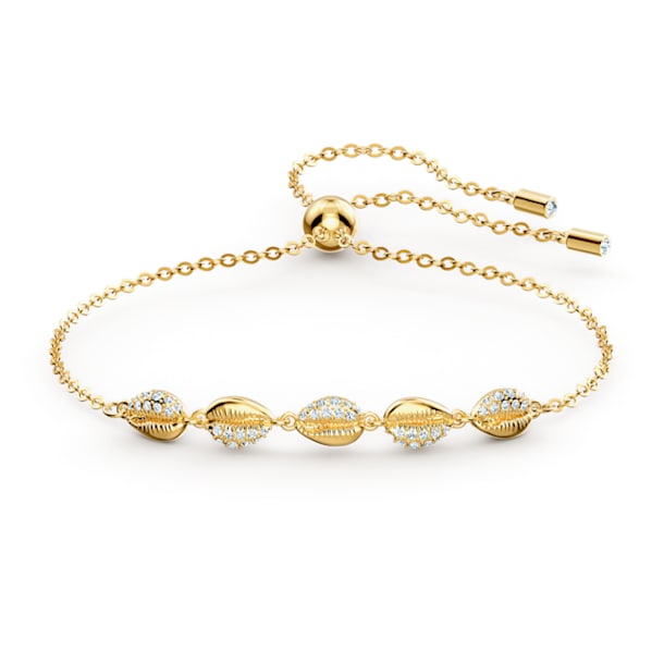 Shell Cowrie Bracelet, White, Gold-tone plated - Swarovski, 5520655