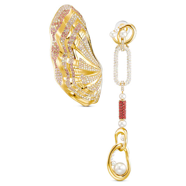 Sculptured Shells clip earrings, Shell, Multicoloured, Mixed metal finish - Swarovski, 5521038