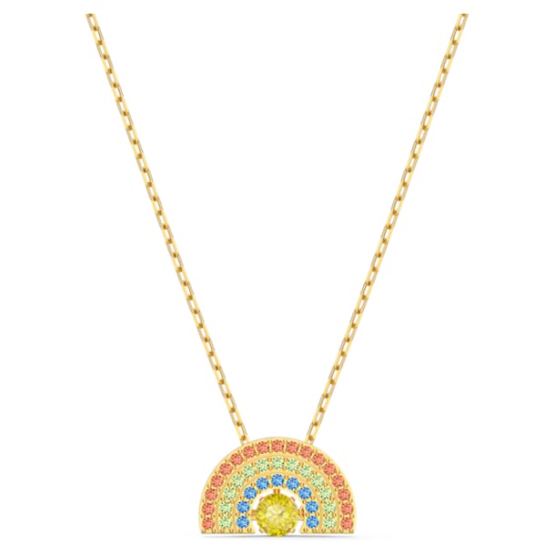 Swarovski Sparkling Dance Rainbow Necklace, Light multi-colored, Gold-tone plated - Swarovski, 5521756