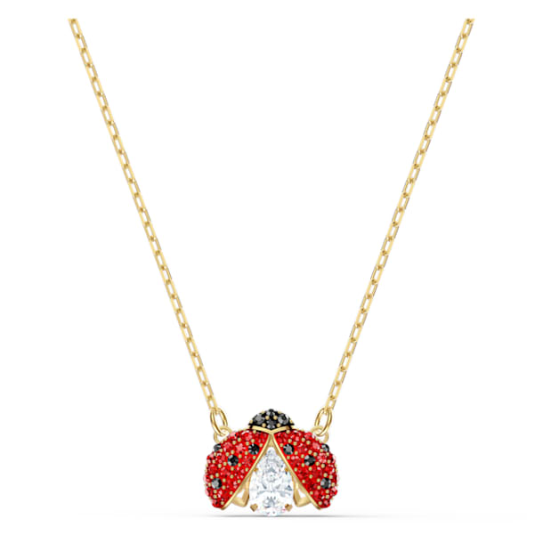 Swarovski Sparkling Dance necklace, Ladybug, Red, Gold-tone plated - Swarovski, 5521787