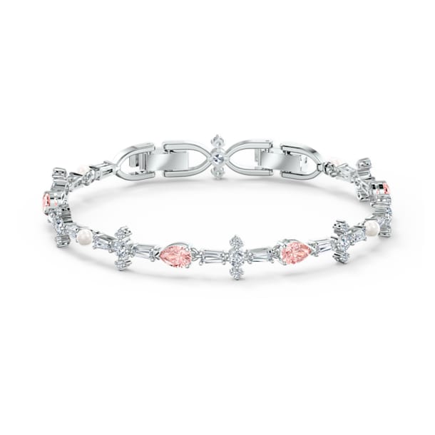 Perfection bracelet, Pink, Rhodium plated - Swarovski, 5524544