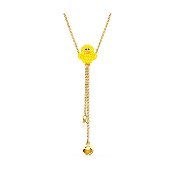 Line Friends Tennis Y Necklace, Yellow, Gold-tone plated - Swarovski, 5525823